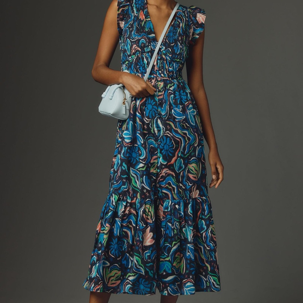 The Peregrine Midi Dress in Sapphire